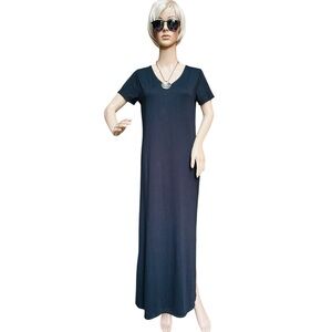 Brit & Bri Black V-neck T-shirt Maxi Dress, NWT, M